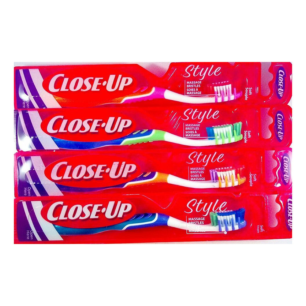 Close-Up Style Soft Toothbrush with Massage Bristles, 24 Ea